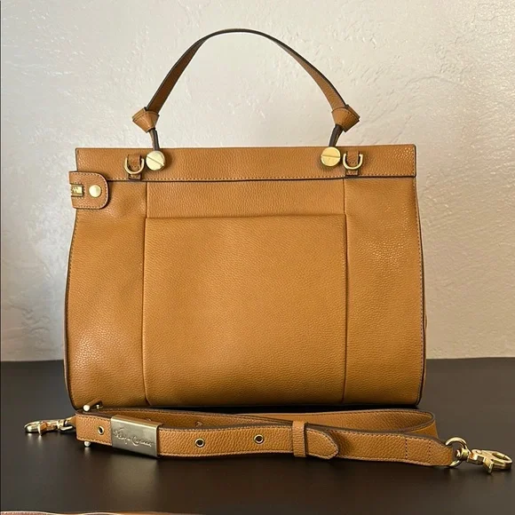 Foley + Corinna golden Tan vegan Crossbody Bag with Minimalist Design - Picture 7 of 15
